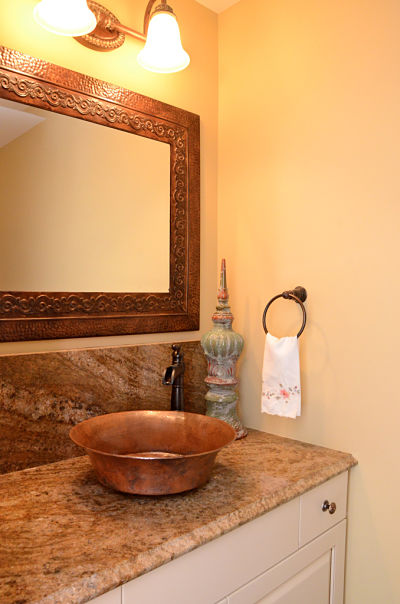 powder-room-with-copper-vessel-sink