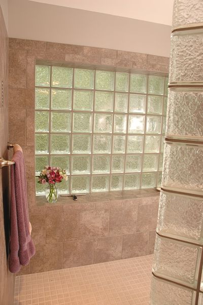 Awesome Design Ideas for Walk-in Showers Without Doors - walk-in-shower-with-glass-block-window