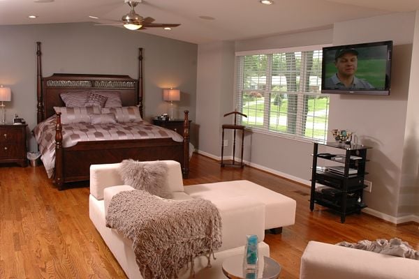 master bedroom addition with seating area