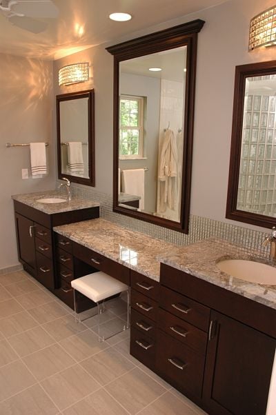 master bath vanity with two sinks