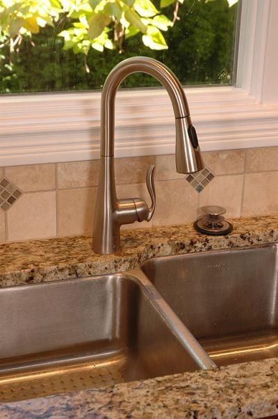 kitchen faucet with lever handle