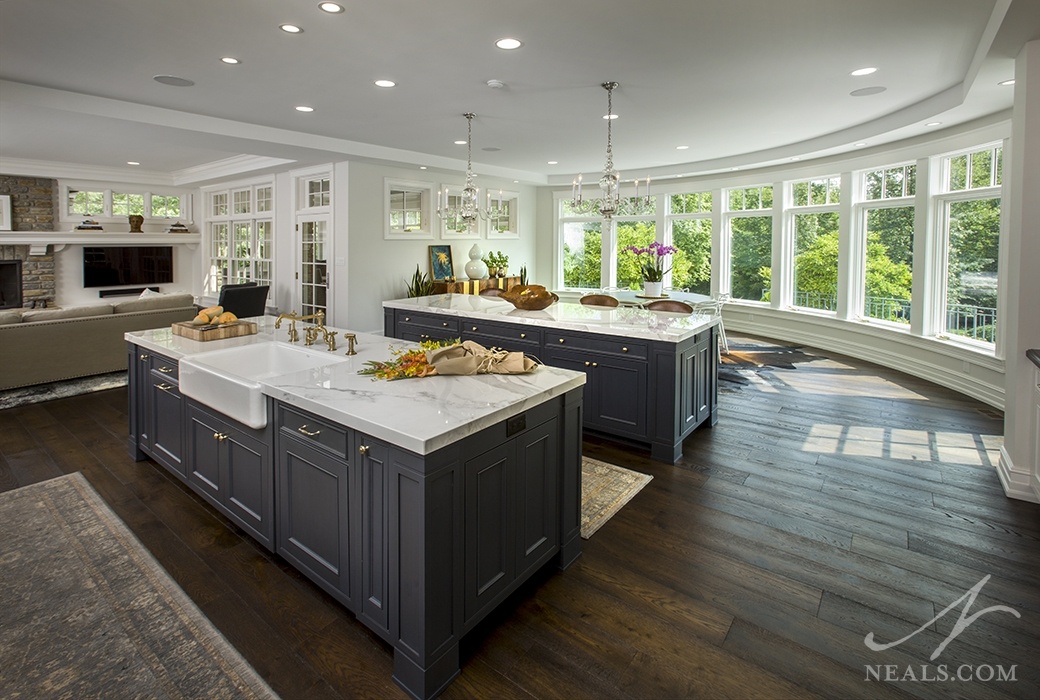 The double islands in this Indian Hill kitchen are able to handle a variety of party needs at once.