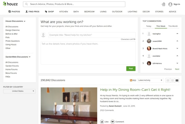 Houzz Question Page