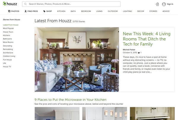 Houzz Article Page