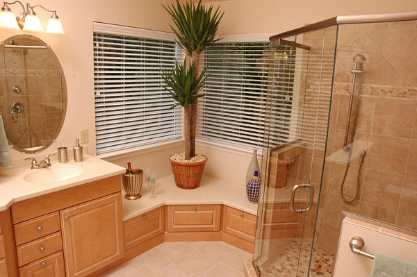 corner bathroom window seat