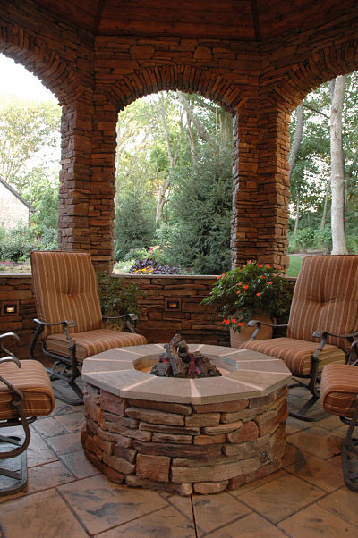 ledgestone gas firepit
