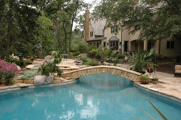backyard retreat with lagoon style pool