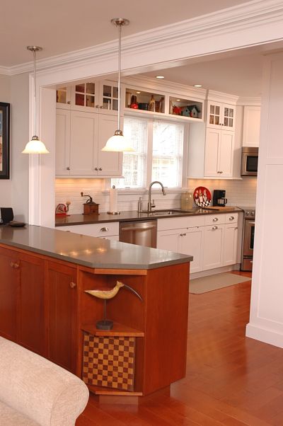 kitchen peninsula with granite countertop