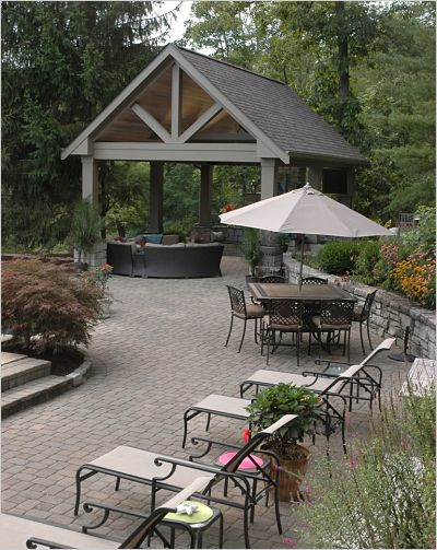 backyard pavilion and patio