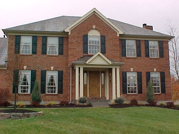 brick colonial with portico