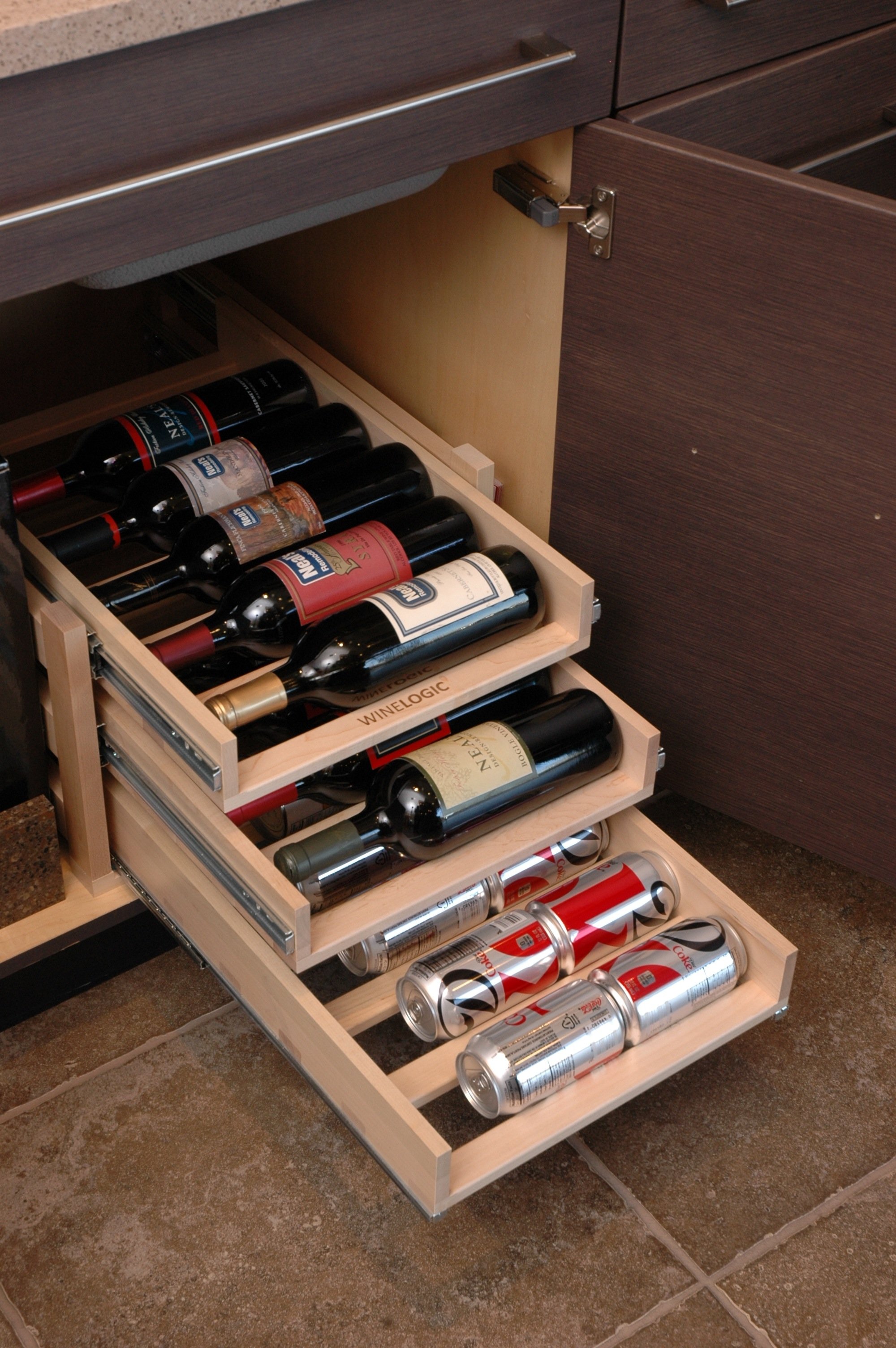 Wine bottle drawer online inserts