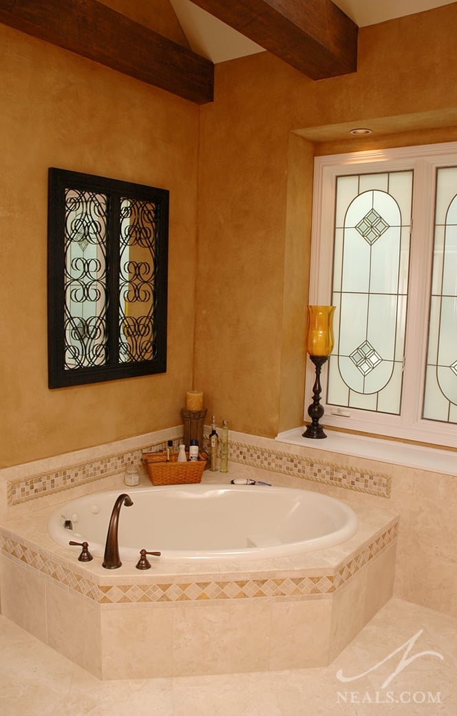 Requiring only two walls, these tubs come in different shapes and sizes to accommodate the corner of your bathroom.