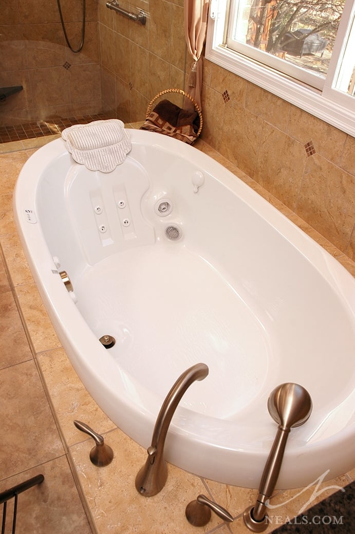 Whether you prefer air or water jet tubs, this style will allow you to do more than just fill the tub with water.