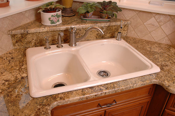 drop in wide enameled cast iron kitchen sink
