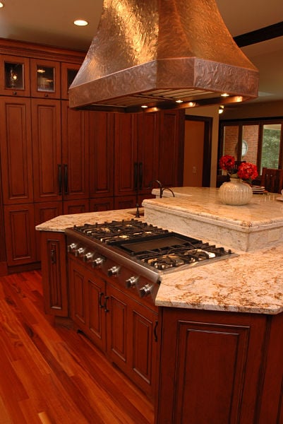 Kitchen island with on sale cooktop and seating