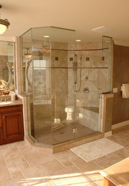 Large Walk in Shower with Seat