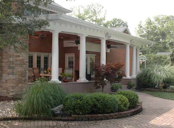 open porch addition with columns