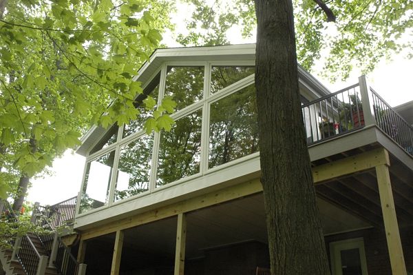 custom sunroom with large window area