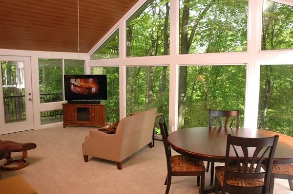 sunroom interior with large window area