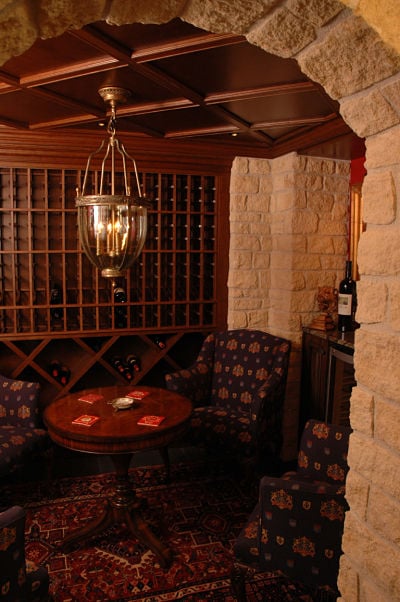 basement wine tasting room