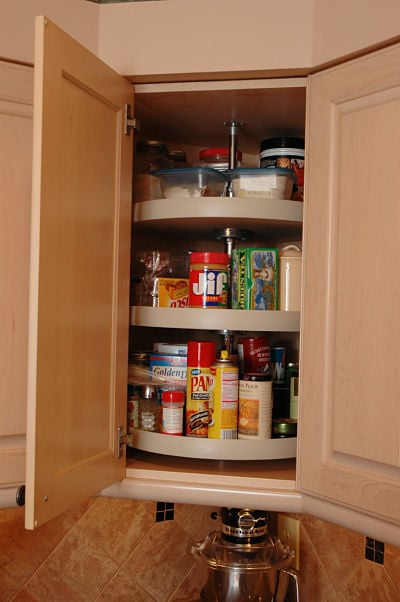 Pantry Storage Shelves with 1000 Can Food Rotation 