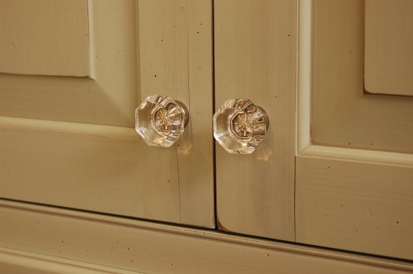 cabinet with glass knobs