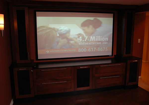 custom cabinets for basement home theater