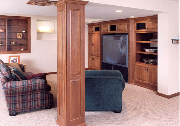 custom cabinets for basement media center