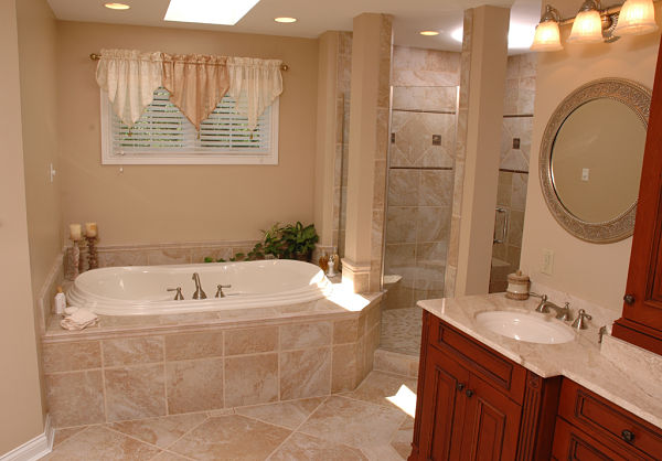 bathroom with natural and task lighting