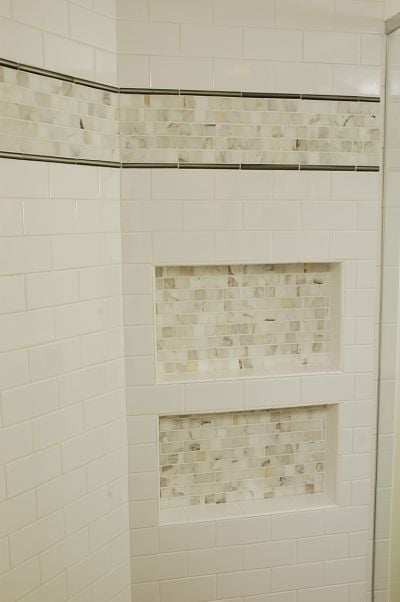 shower subway wall tile and niches