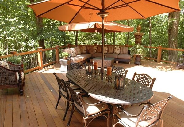 composite deck with woodland view