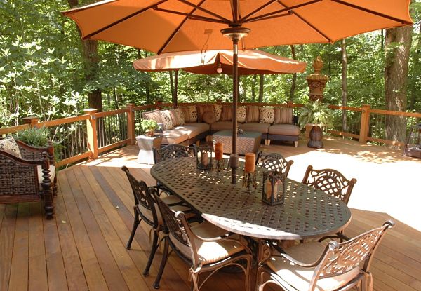 composite deck with woodland view