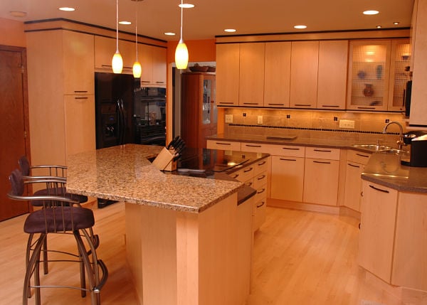 contemporary kitchen with frameless cabinets