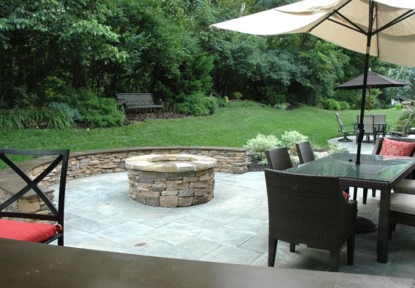 firepit with seating area