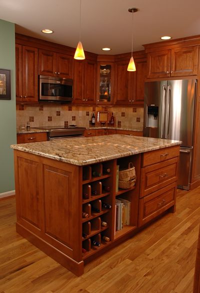 Kitchen Island with Open Shelf Storage