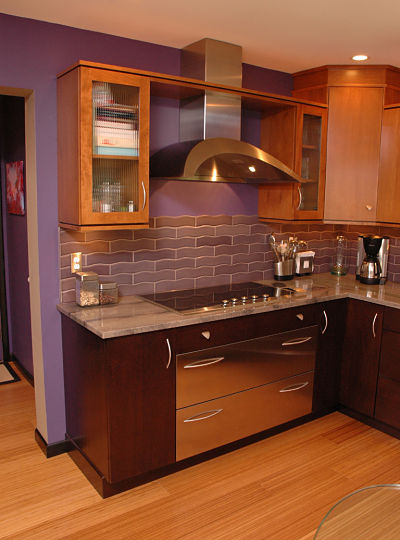 contemporary kitchen with geometric shapes