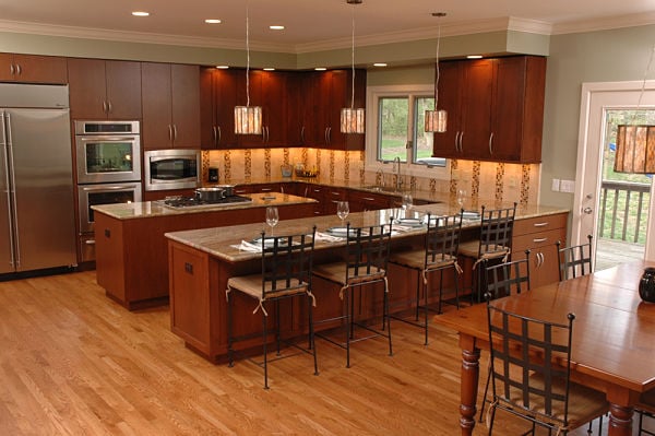 u shaped contemporary kitchen with island