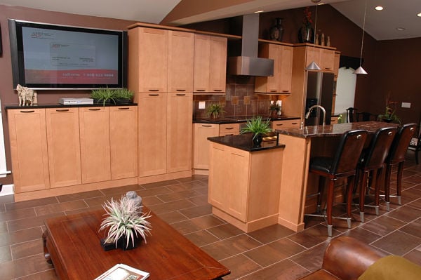 contemporary kitchen with industrial features