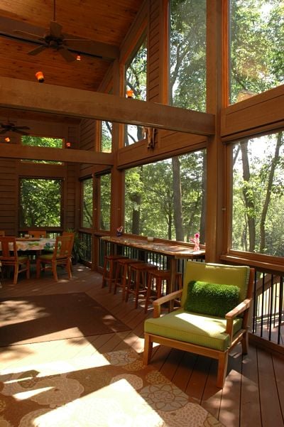 two story porch addition interior