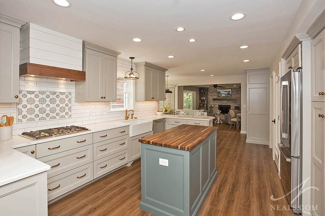 kitchen with bronze hardware