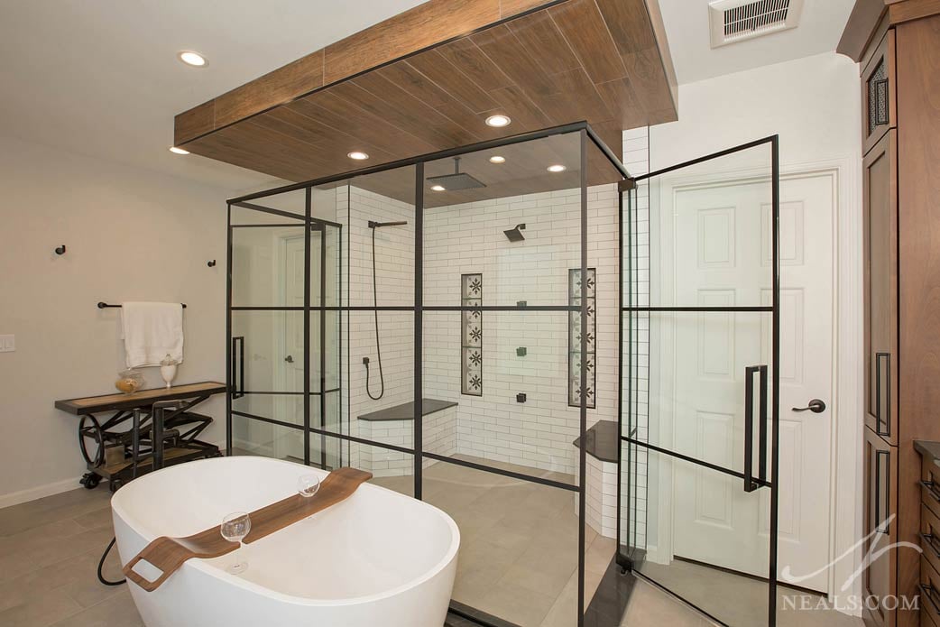 4 Bathrooms that Mix Black & Brown