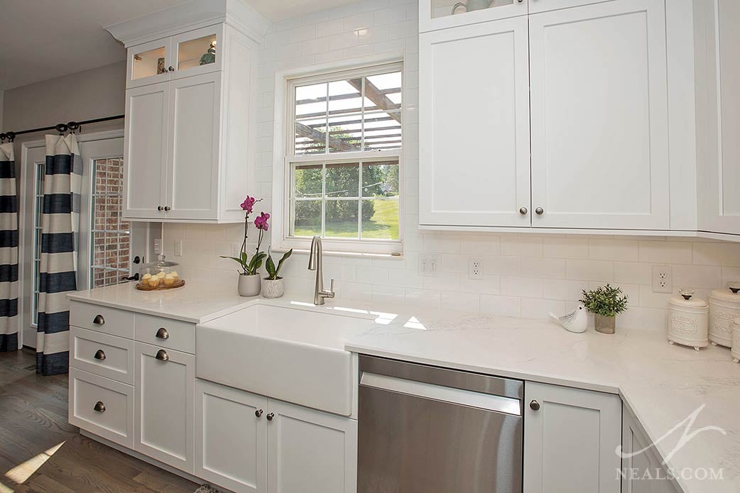 white subway tile backsplash