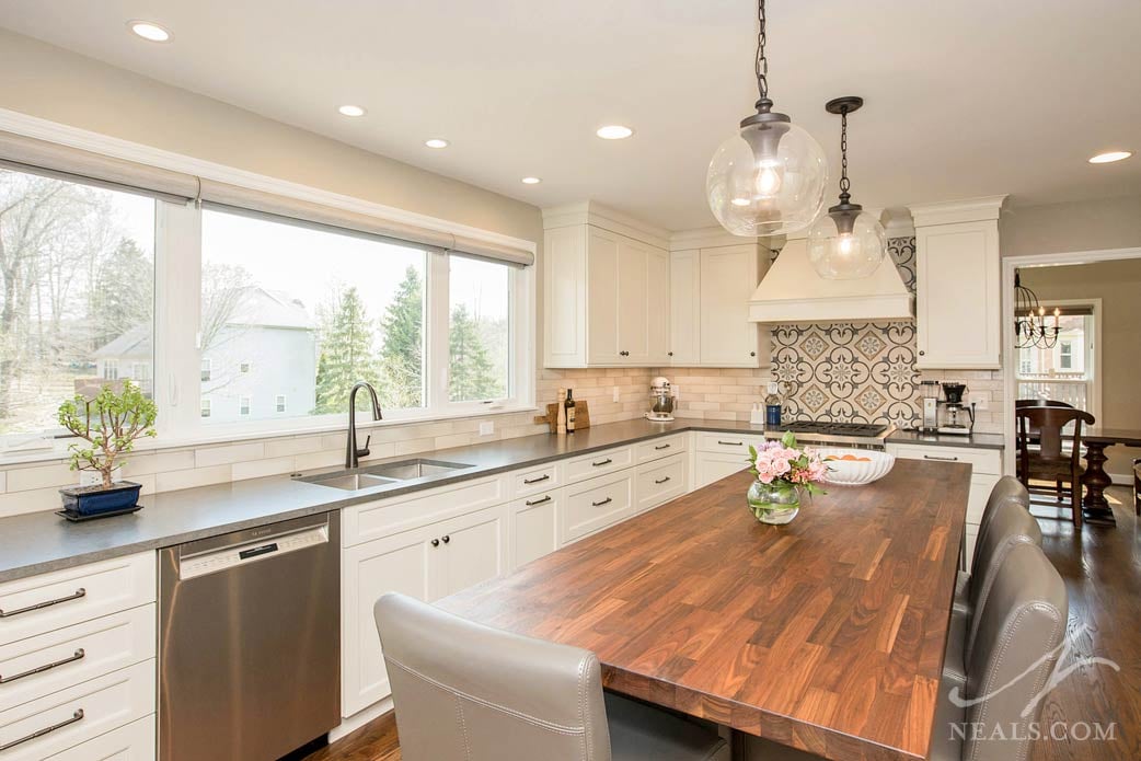 kitchen with large window