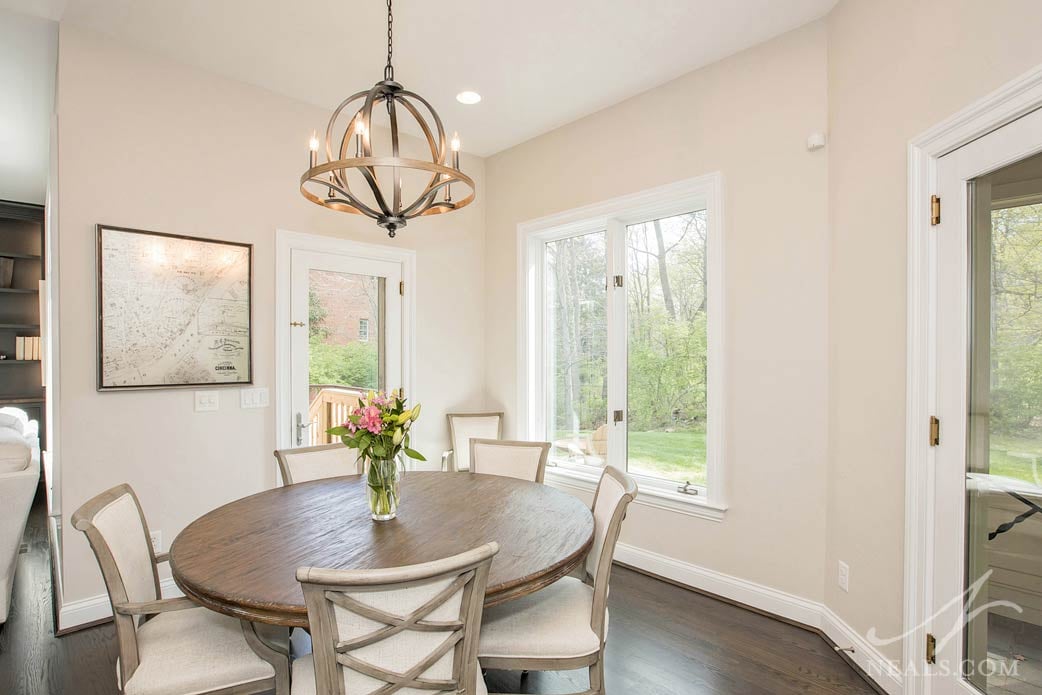 chandelier over the breakfast table