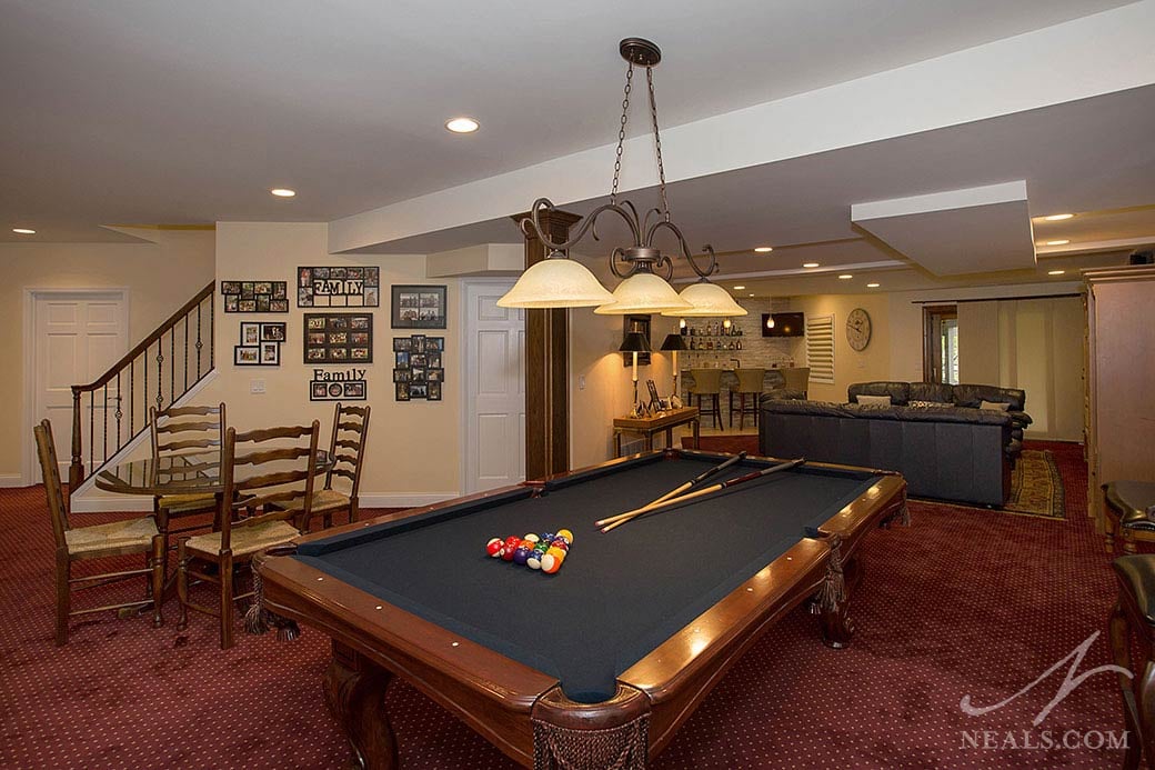 basement with billiard table