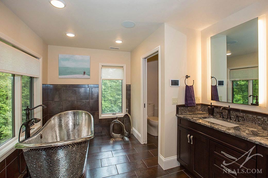 metal soaking tub in Indian Hill bathroom