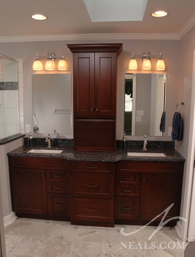 Trends To Consider When Designing A Bathroom Vanity Designing A Bathroom Vanity, Double Bathroom Vanities With Center Tower