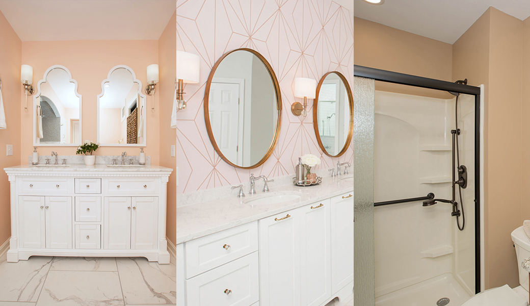 peach pink bathroom 2021