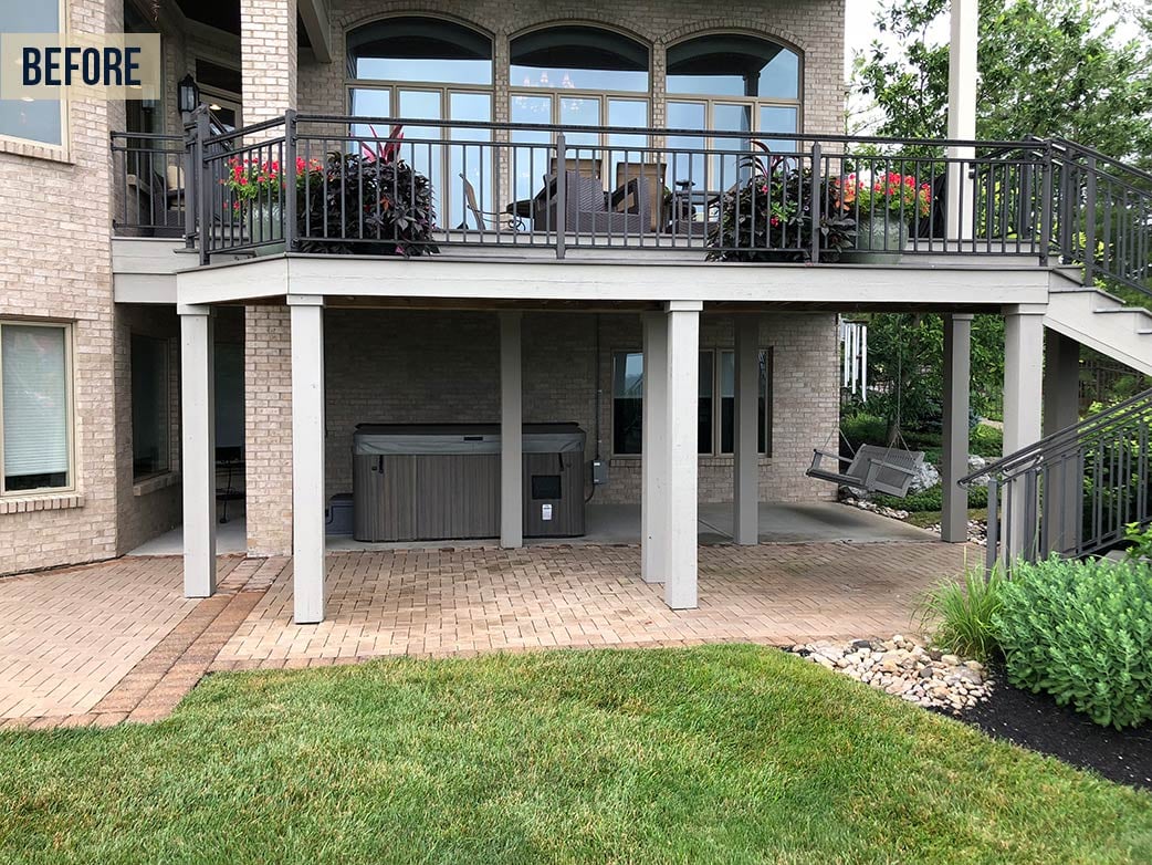 Deck and patio before