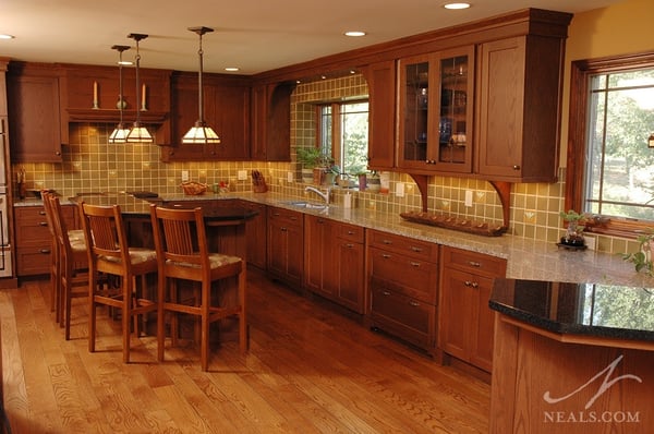 Cabinetry should be simple and practical to conform to the principles of Craftsman design, and should take center stage in the kitchen as the backbone of the style.